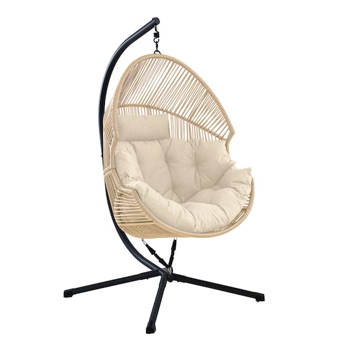 Fotel wiszący beżowy ogrodowy Holand