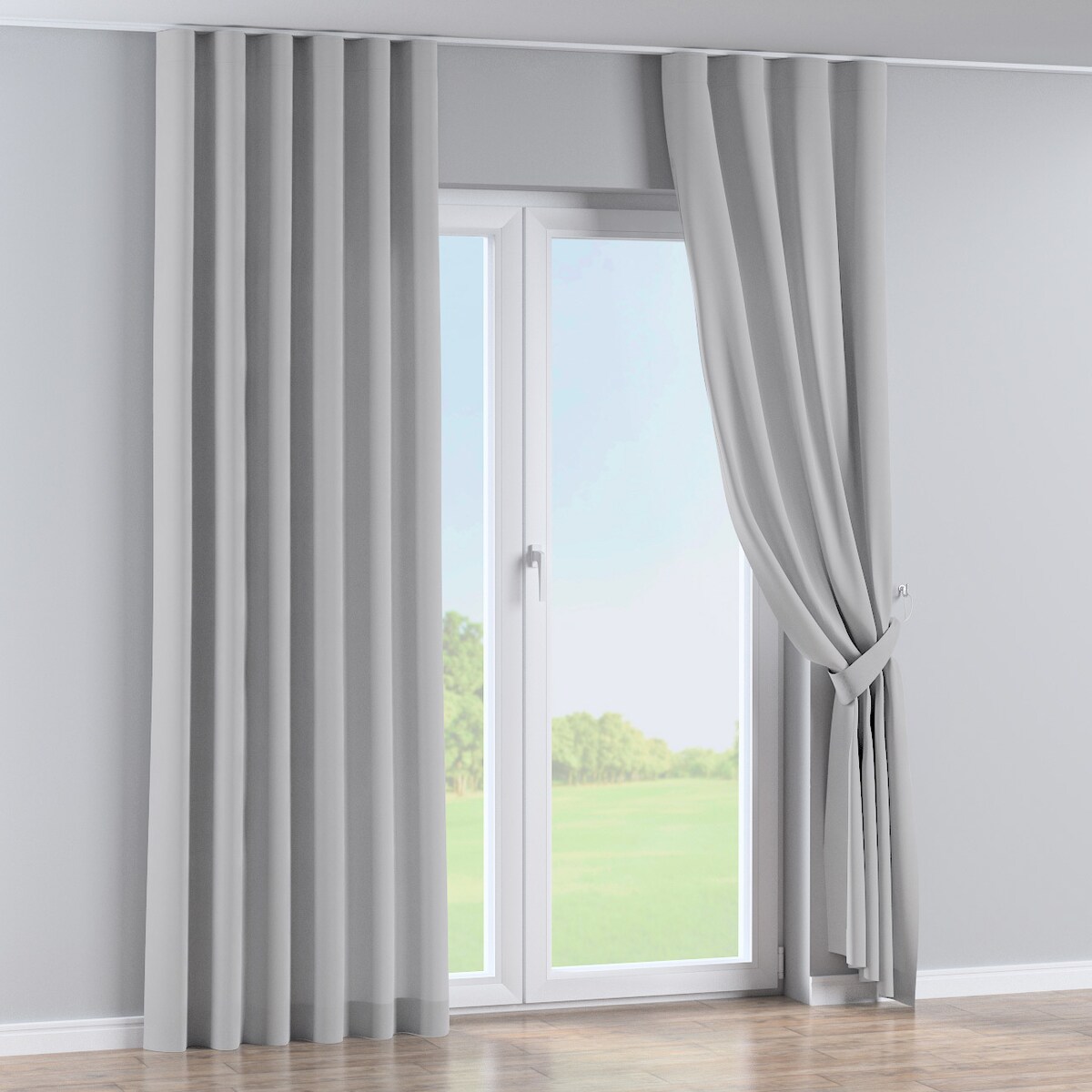 Zasłona na taśmie wave 130x260 srebrny