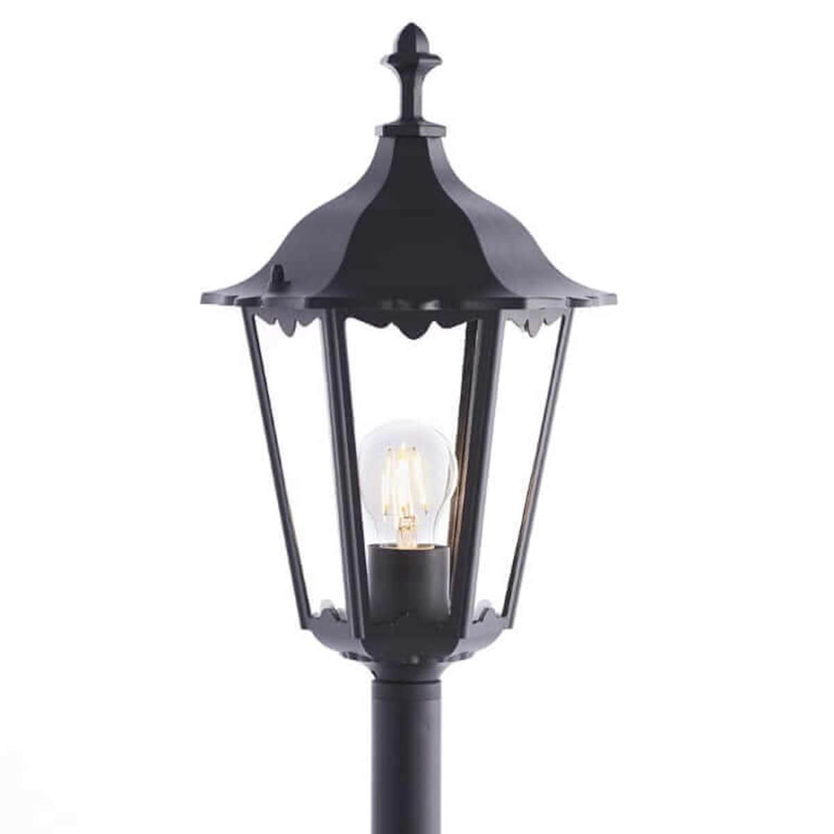 Stojąca lampa ogrodowa Burford 76550 Endon latarnia IP44 szkło czarny mat