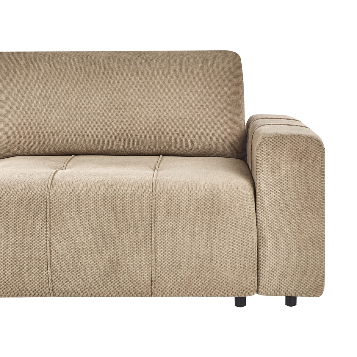 Narożnik rozkładany prawostronny 3-osobowy z pojemnikiem brązowy INNVIK