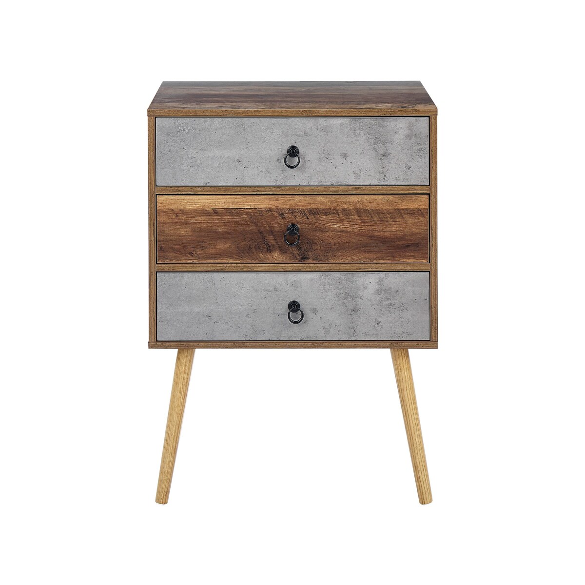 Komoda ciemne drewno z szarym BATLEY