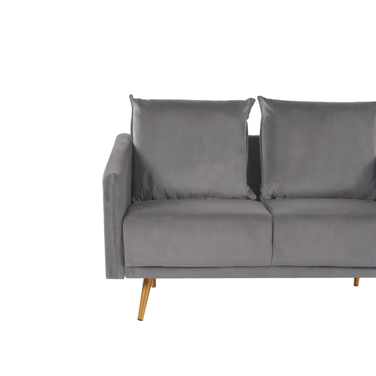 Sofa 2-osobowa welurowa szara MAURA