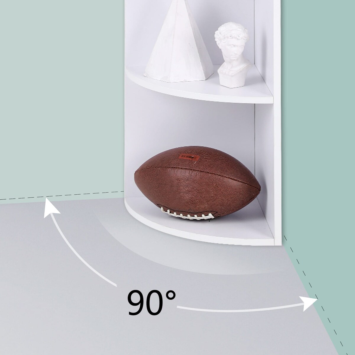 Regał Narożny 30X30X129,5 Cm Biały