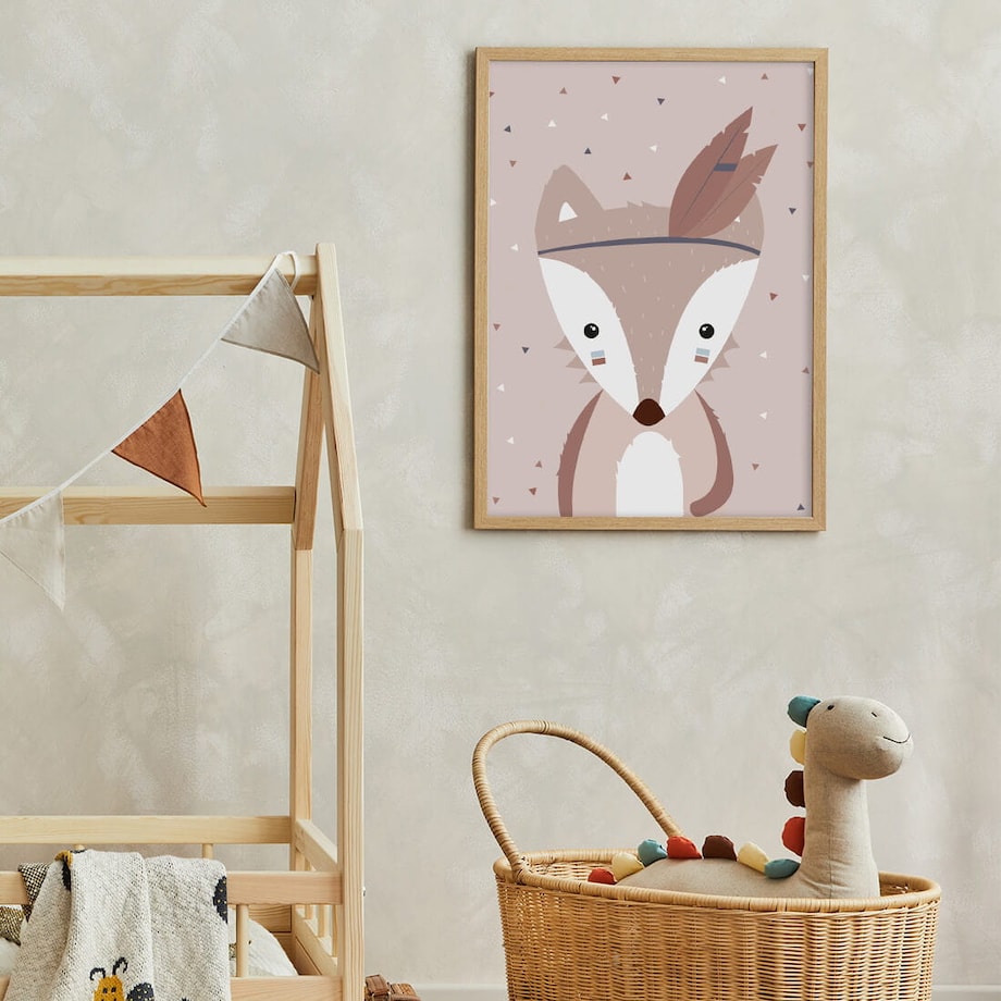 Plakat dla dzieci Lisek apacz boho 40x50