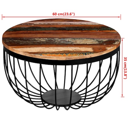 vidaXL Stolik kawowy, lite drewno odzyskane