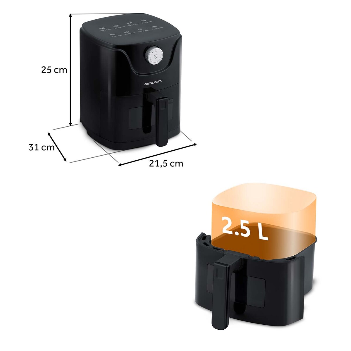 Frytkownica beztłuszczowa frytownica AIR FRYER mocna Berdsen