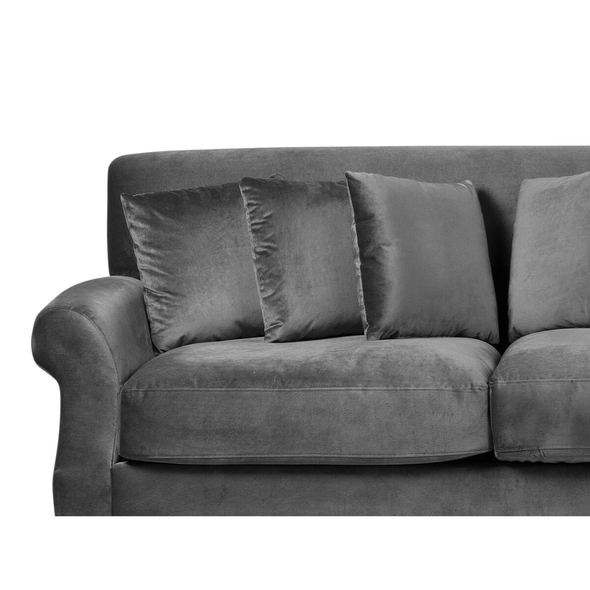 Sofa 3-osobowa welurowa szara EIKE