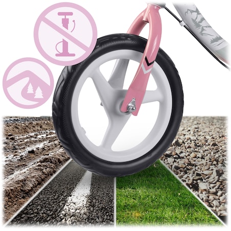 Rowerek biegowy dla dzieci rower dziecięcy lekki Fun Adventure Ricokids różowo-biały