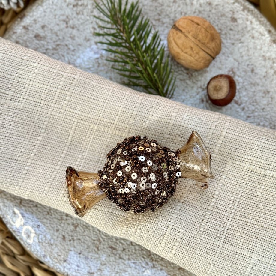 VILLA ITALIA Bombka szklana CUKIEREK choco 8 cm