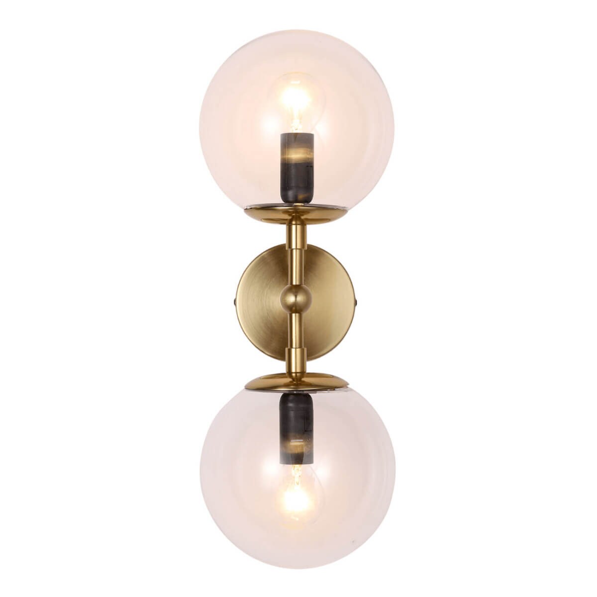 Loftowy kinkiet złoty DORADO LP-002/2W Transparent Light Prestige szklane kule balls