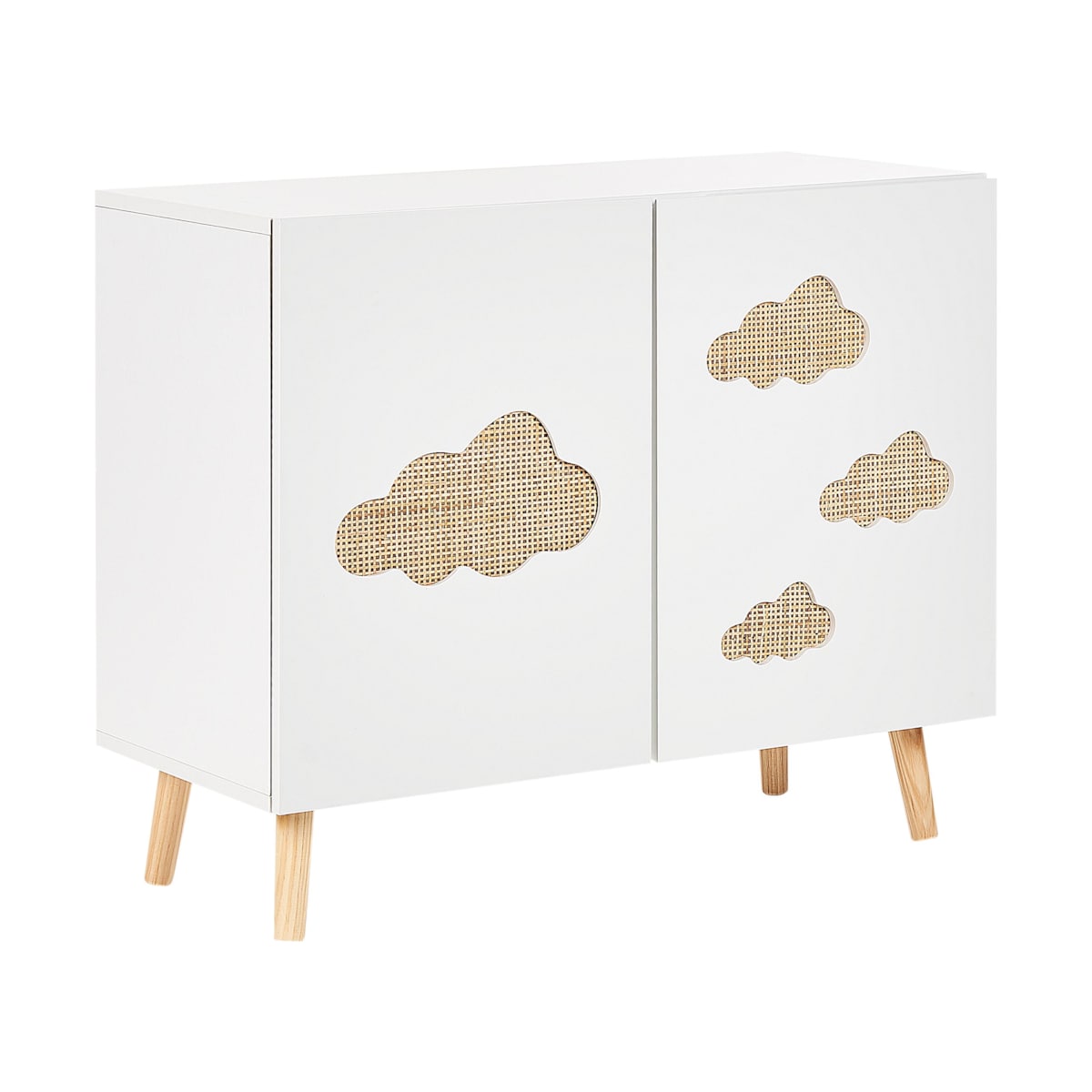 Szafka dwudrzwiowa jasne drewno z białym CLOUDY