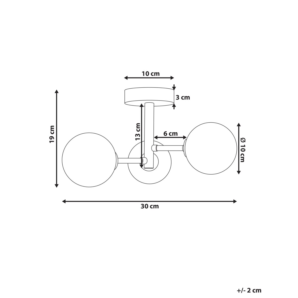 Lampa sufitowa MARICAO Szkło Mosiężny
