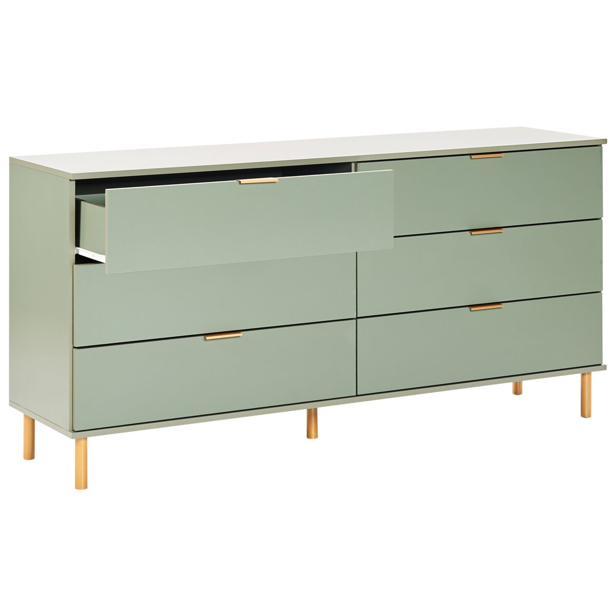 Komoda 6 szuflad WALPOLE Zielony