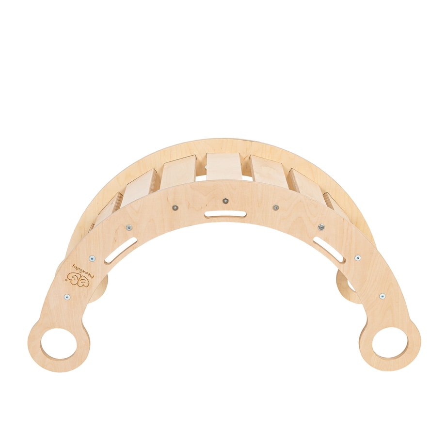 Medium Dream Rocker Naturalne Drewno & Zjeżdżalnia & Drabinka z Różową Poduszką