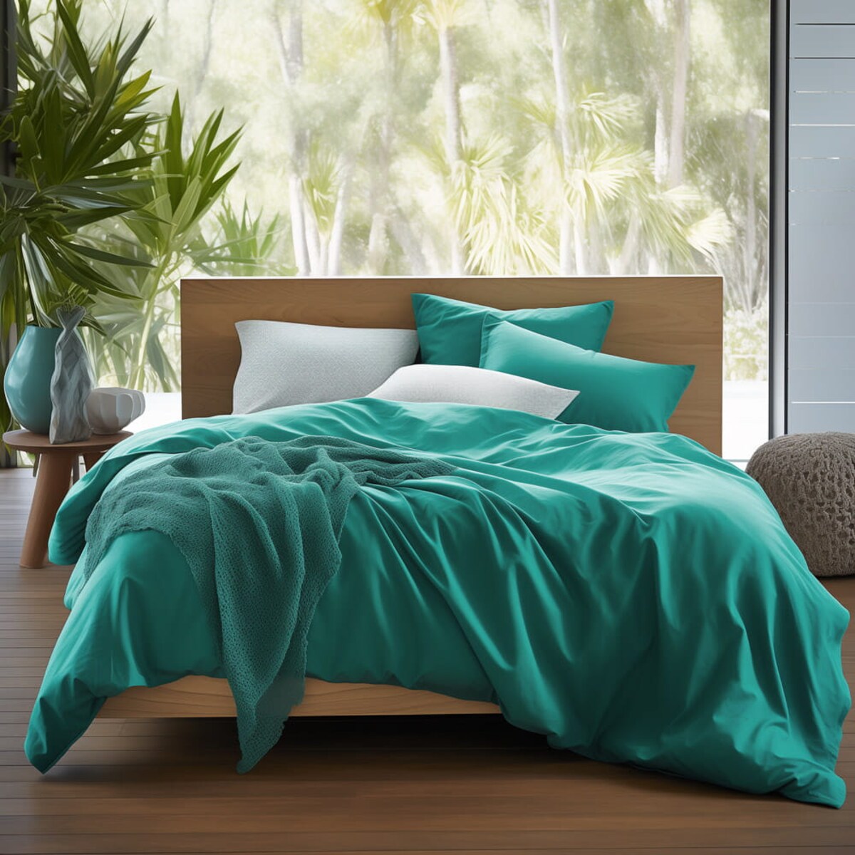 Poszewka satynowa 50x70 kolor Ciemny turkus