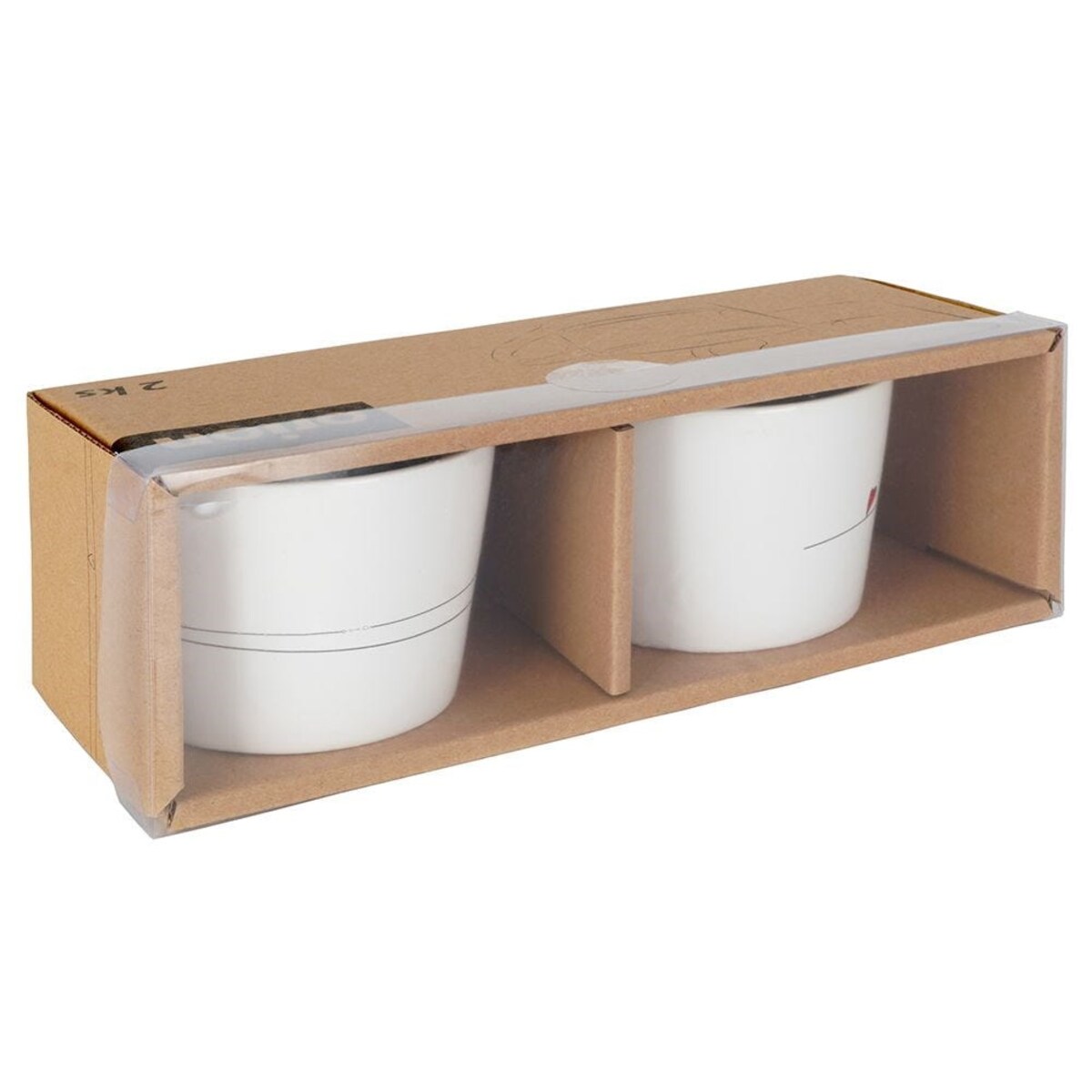 Kubki / filiżanki z uchem ceramiczne białe SERDUSZKA zestaw 2 szt. 200 ml