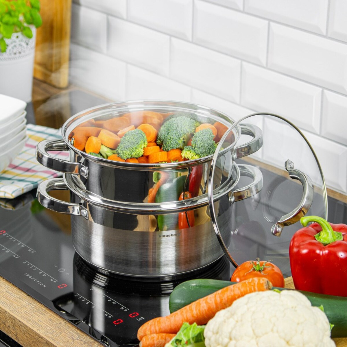 Klausberg garnki do gotowania na parze 18cm 3 elementy KB7135