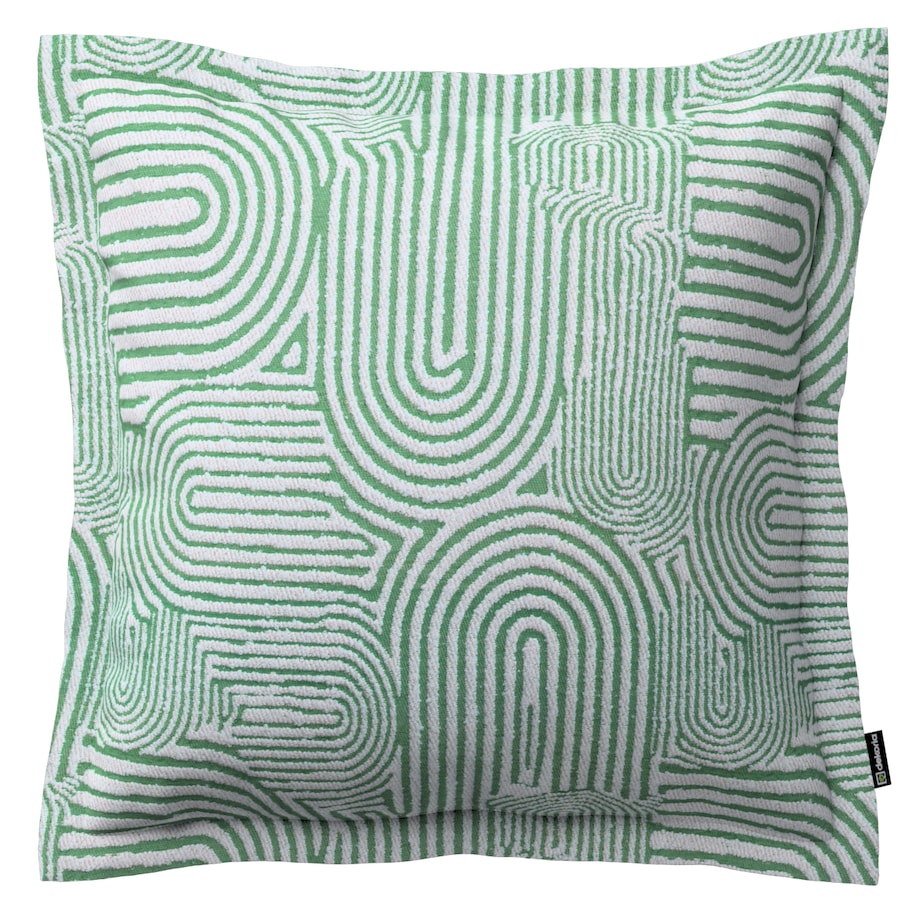 Poszewka Mona na poduszkę 45x45 miętowe łuki na kremowym tle