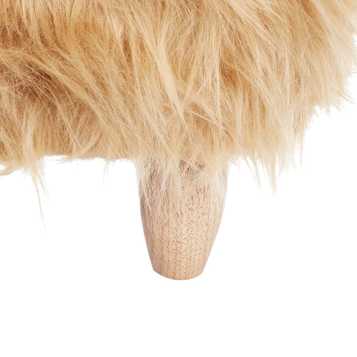 Pufa zwierzak WOOLLY Sztuczne futro Piaskowy Nosorożec