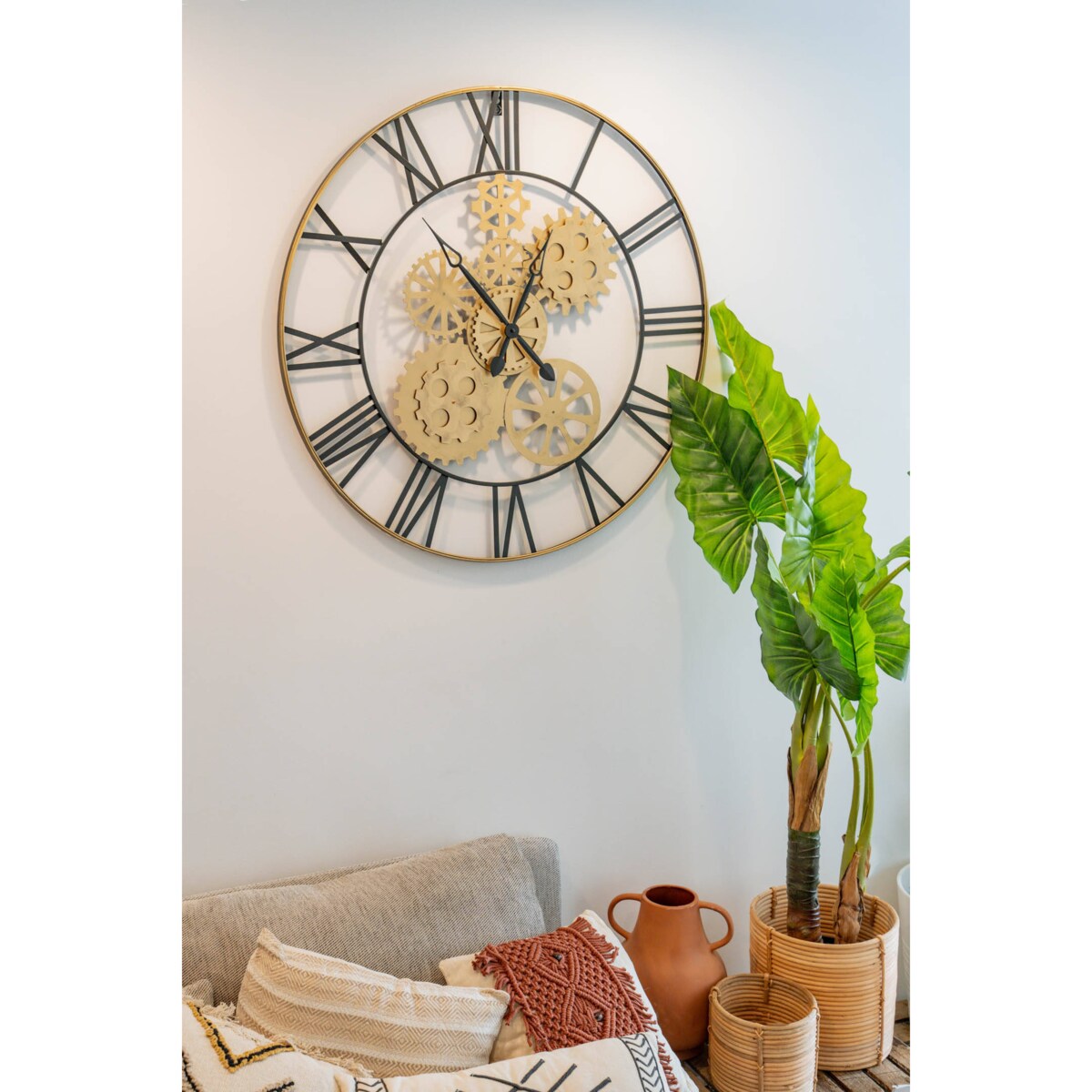 Zegar ścienny duży Isea, widoczny mechanizm, Ø 90 cm