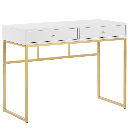 Konsola DAPHNE Biały/ złoty 100 cm 48 cm z szufladami