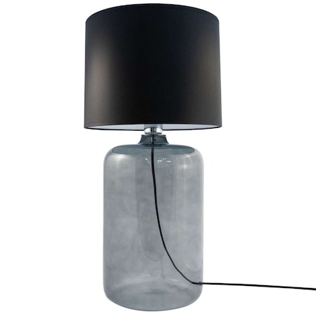 Stojąca LAMPA nocna AMARSA 5510BK Zumaline szklana LAMPKA stołowa czarna grafitowa