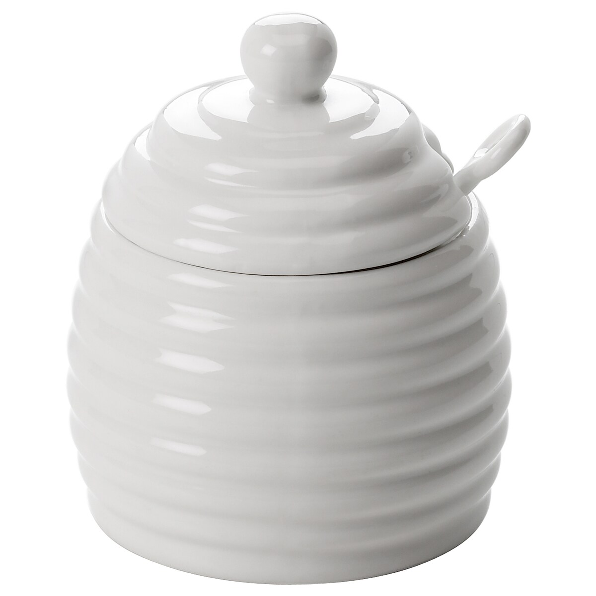 Naczynie do miodu z łyżeczką Accessories, białe, 180 ml