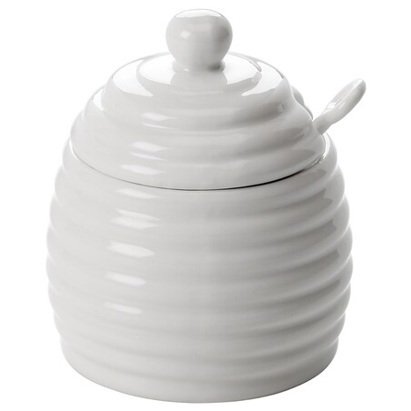 Naczynie do miodu z łyżeczką Accessories, białe, 180 ml