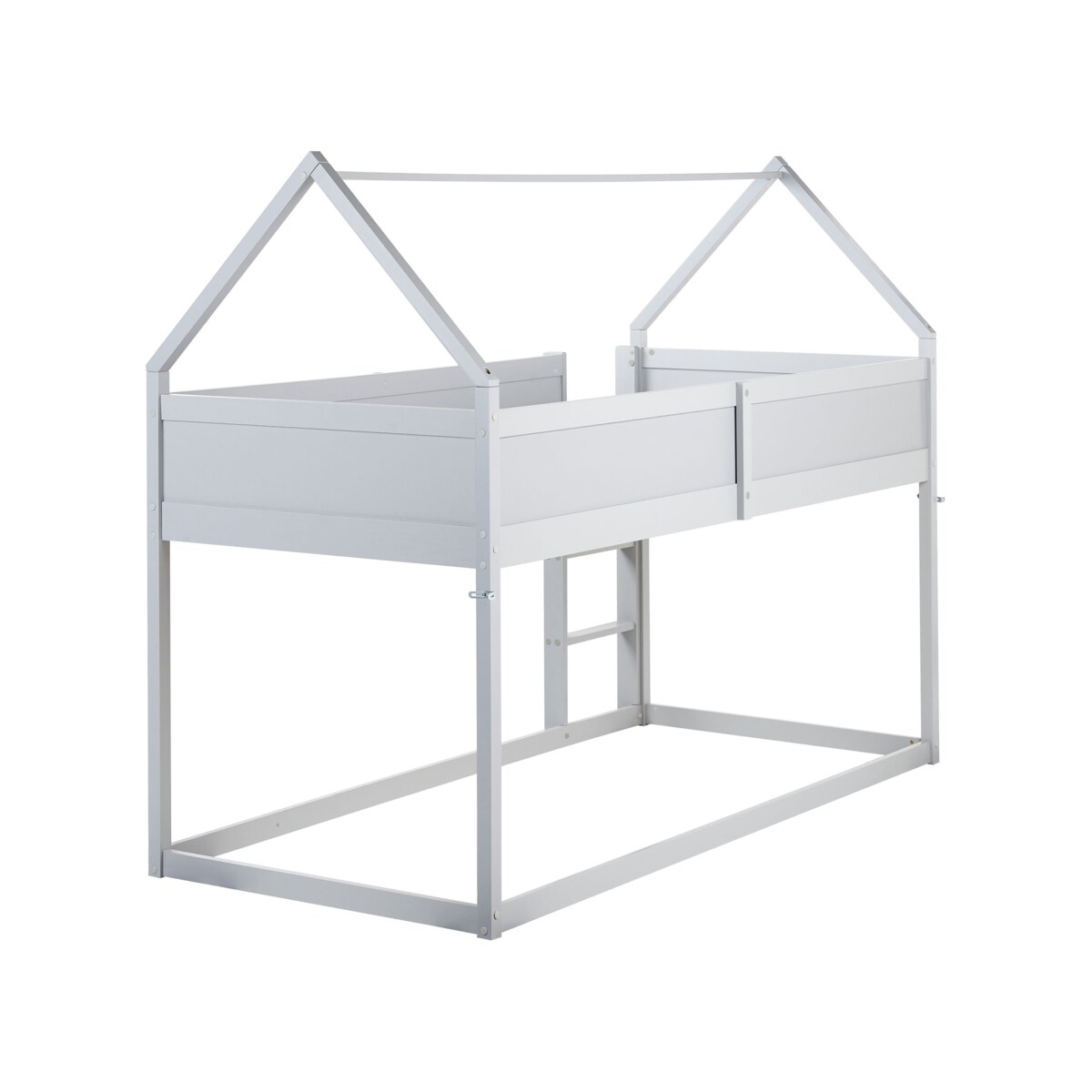 Łóżko na antresoli Domek Drewno DIENNE 90 x 200 cm Szary