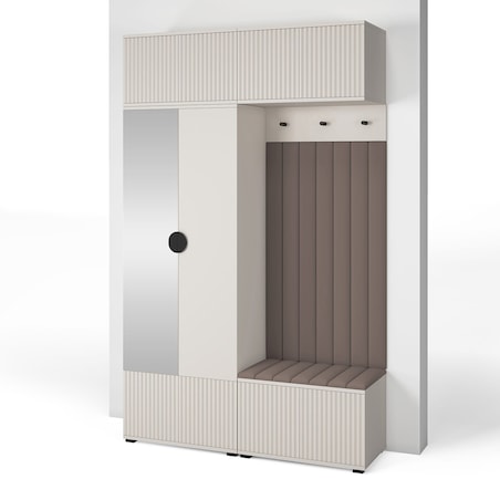 Kaszmirowa garderoba frezowana z lustrem Ritmo wersja 2 Trinity 06