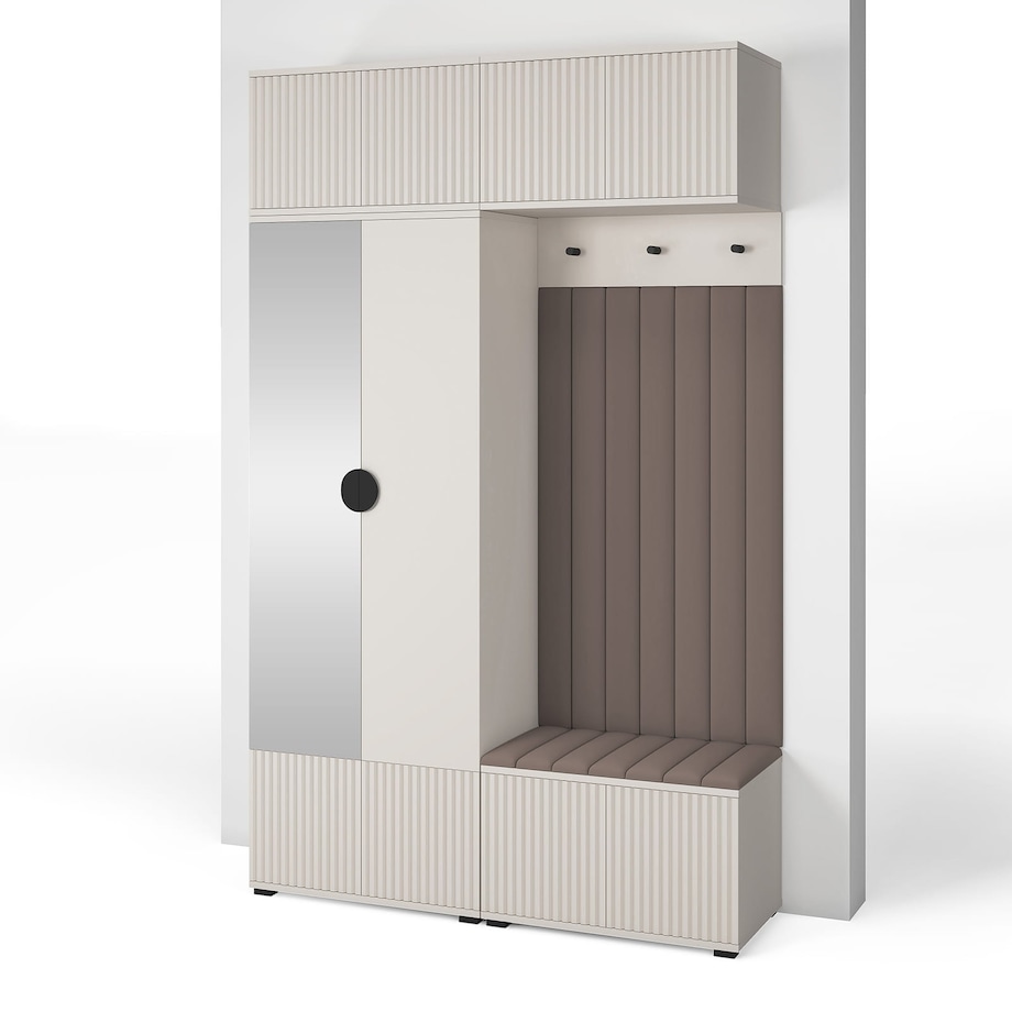 Kaszmirowa garderoba frezowana z lustrem Ritmo wersja 2 Trinity 06