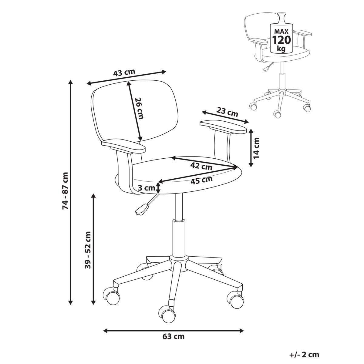Fotel biurowy GUNNISON Len Jasnoszary