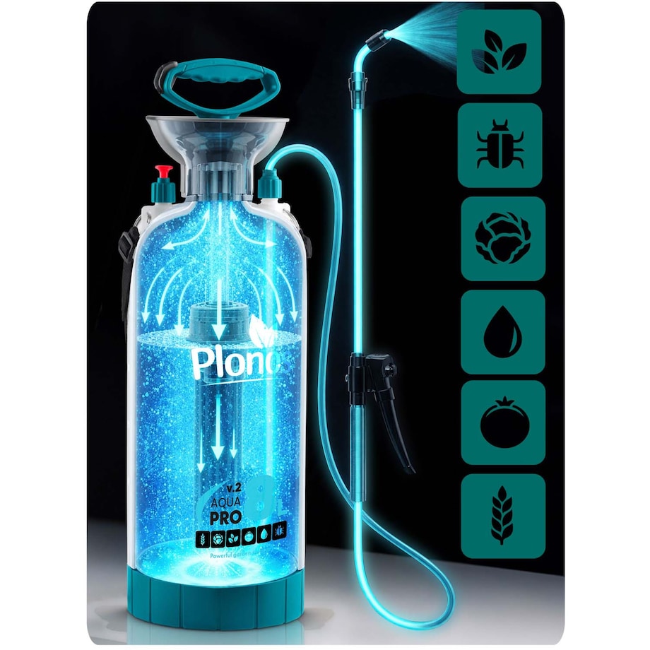 Opryskiwacz ciśnieniowy ręczny Plonos PL-606 8L duży ogrodowy regulowana lanca dysza