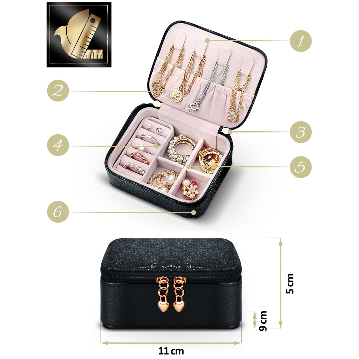 Szkatułka na biżuterię skrzynka pudełko kuferek Massido