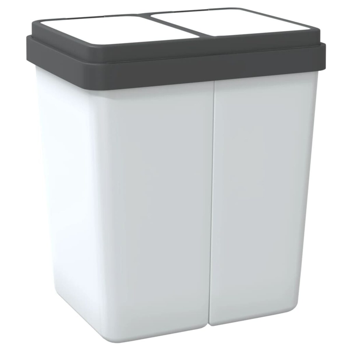 vidaXL Podwójny kosz na śmieci, biały, 2x25 L