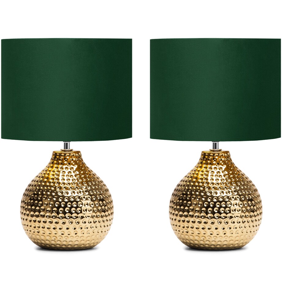 KONSIMO NIPER eleganckie lampki stołowe 2 sztuki złoto-zielony