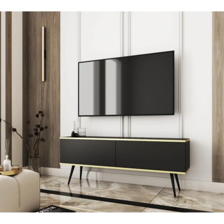 Szafka RTV KARL 135cm wisząca/stojąca czarny mat
