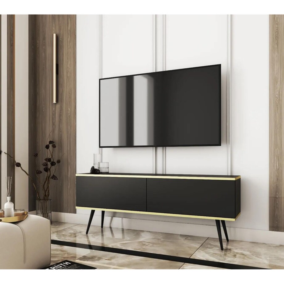 Szafka RTV KARL 135cm wisząca/stojąca czarny mat