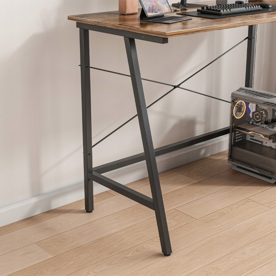 Biurko Komputerowe Loft Industrialne Szkolne Rustykalny Brąz Retro 100 Cm