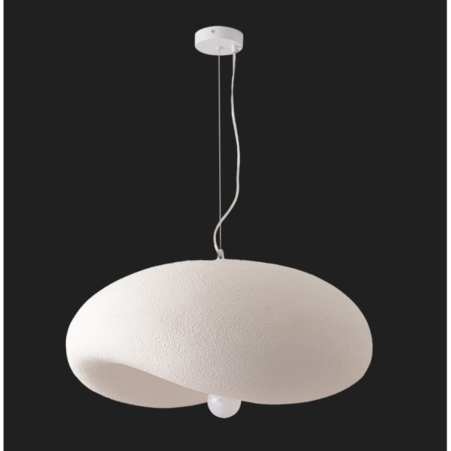 Lampa wisząca Japandi STONE FLAT biała 60 cm