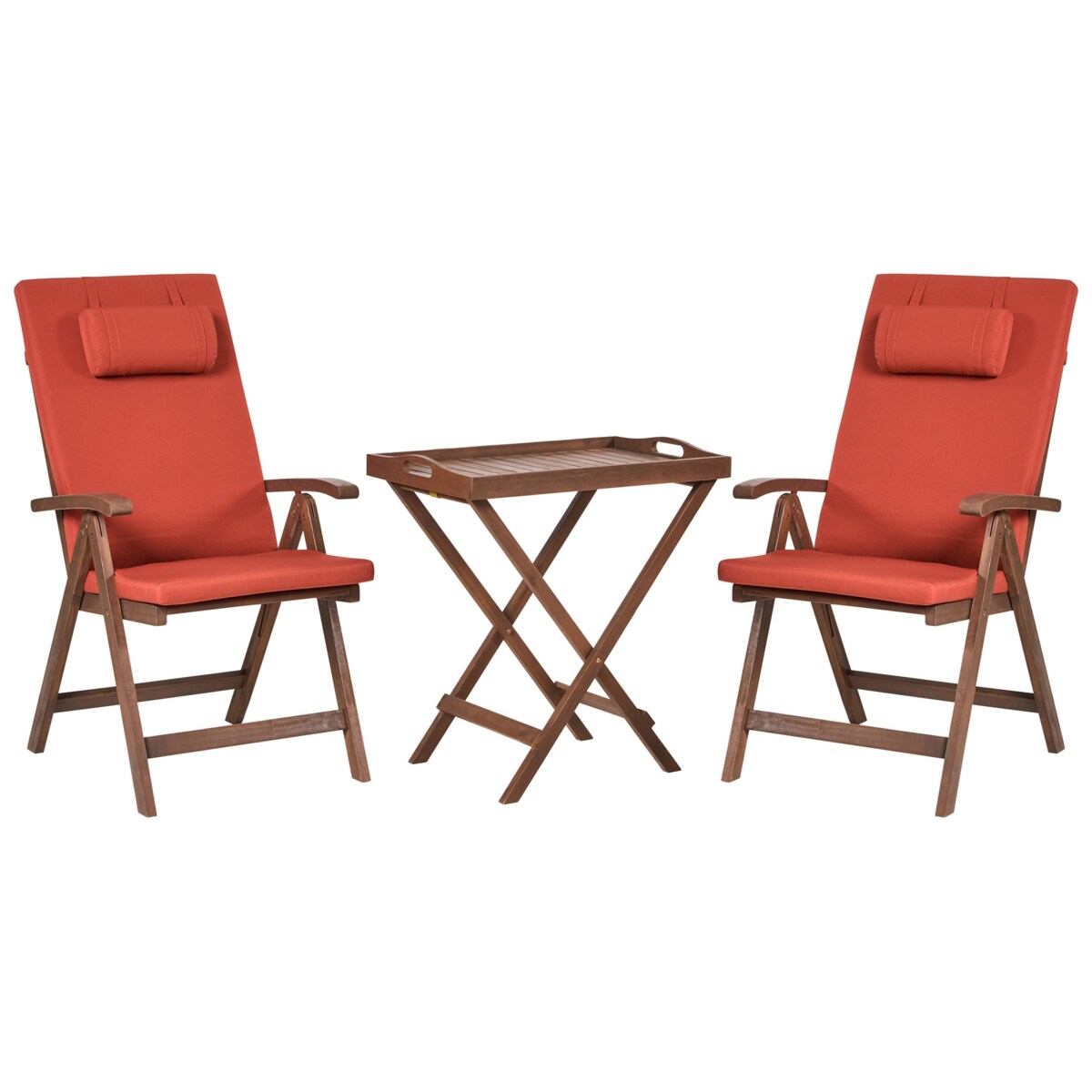 Zestaw mebli balkonowych AMANTEA PREMIUM Drewno akacjowe Czerwony