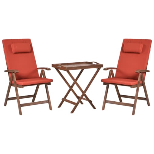 Zestaw mebli balkonowych AMANTEA PREMIUM Drewno akacjowe Czerwony