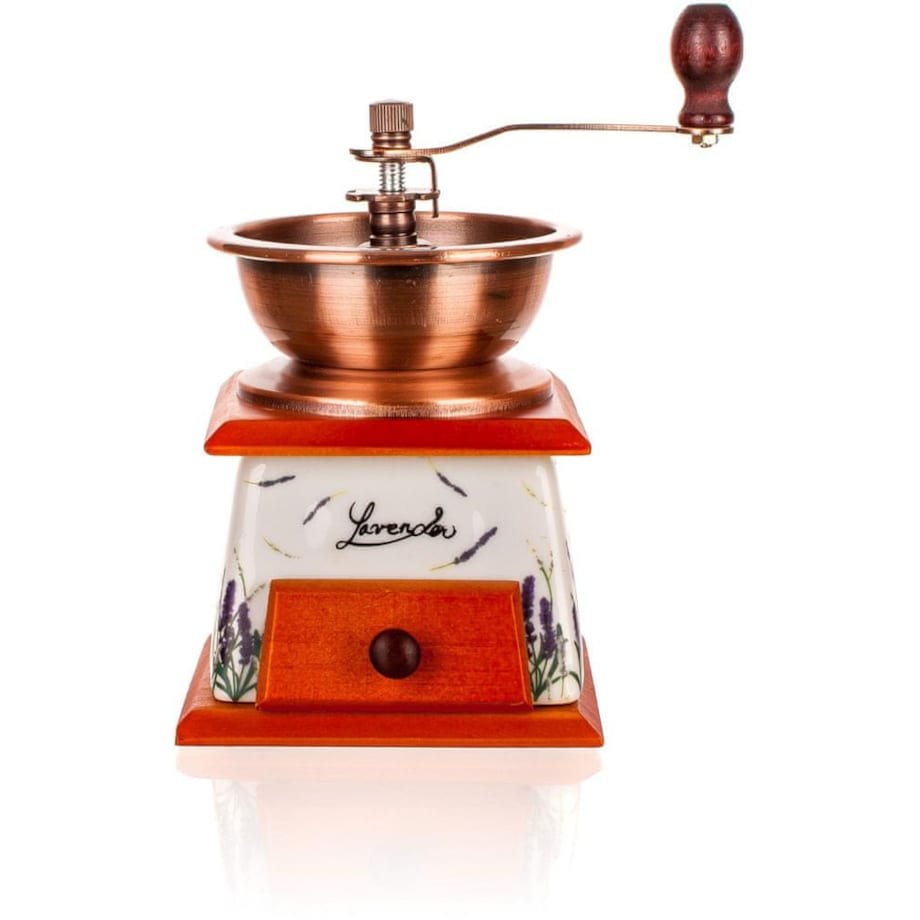 MŁYNEK RĘCZNY do mielenia kawy przypraw Lawenda na prezent bliskich babci
