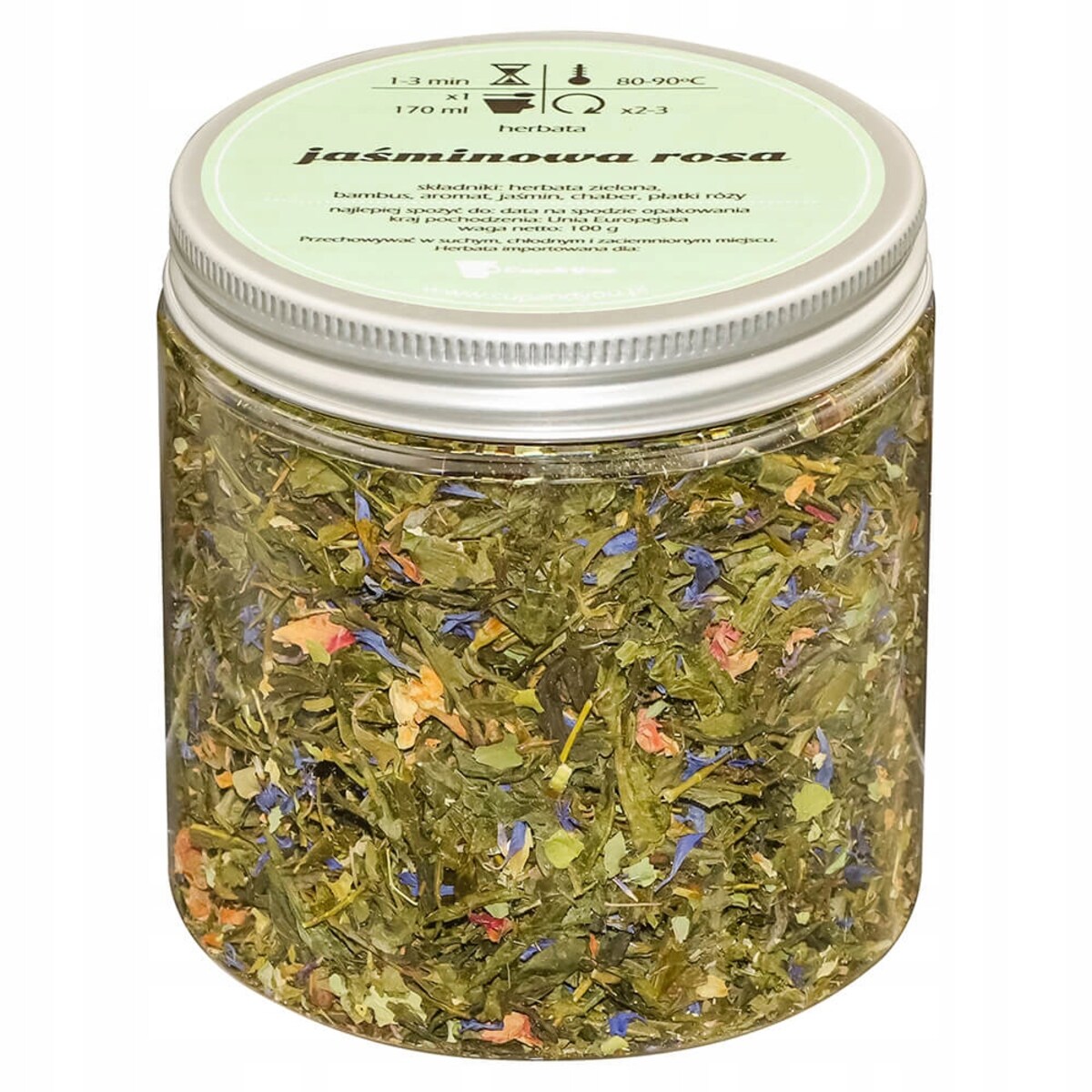 Herbata zielona JAŚMINOWA ROSA o smaku jaśminu z nutą owoców cytrusowych - herbata liściasta sypana mieszanka napar susz - gotowa na prezent upominek