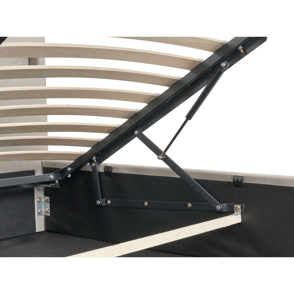 Łóżko LED z pojemnikiem ARMELLE 160 x 200 cm Beżowy