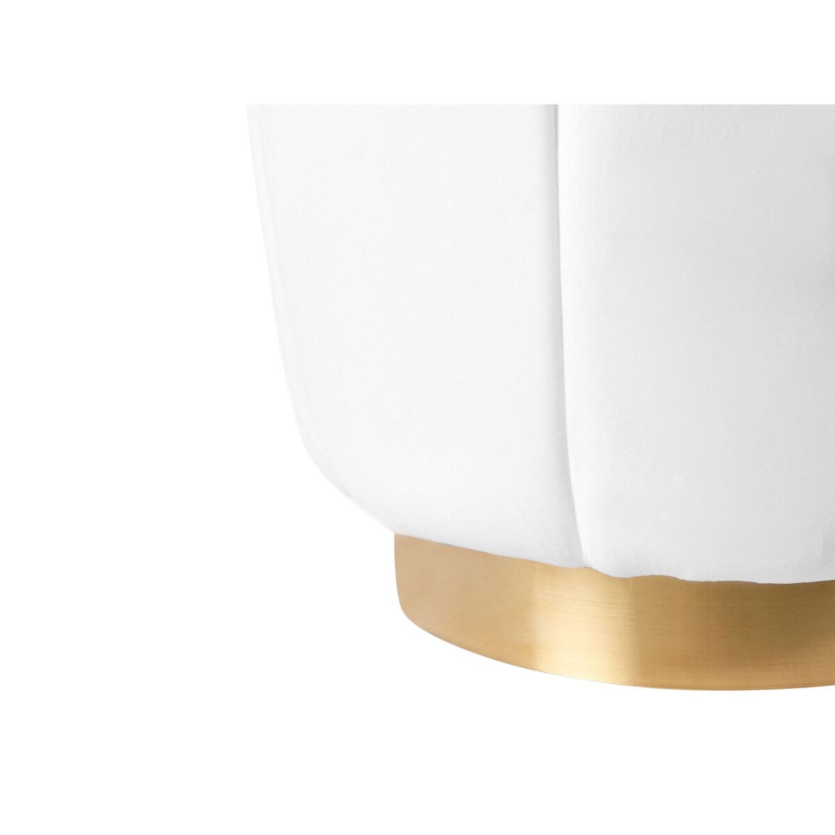 Puf IRVING Welur Biały 43 cm 43 cm 37 cm