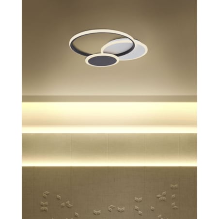 Lampa sufitowa LED metalowa czarno-biała ZAMI