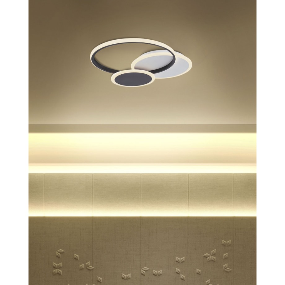 Lampa sufitowa LED metalowa czarno-biała ZAMI