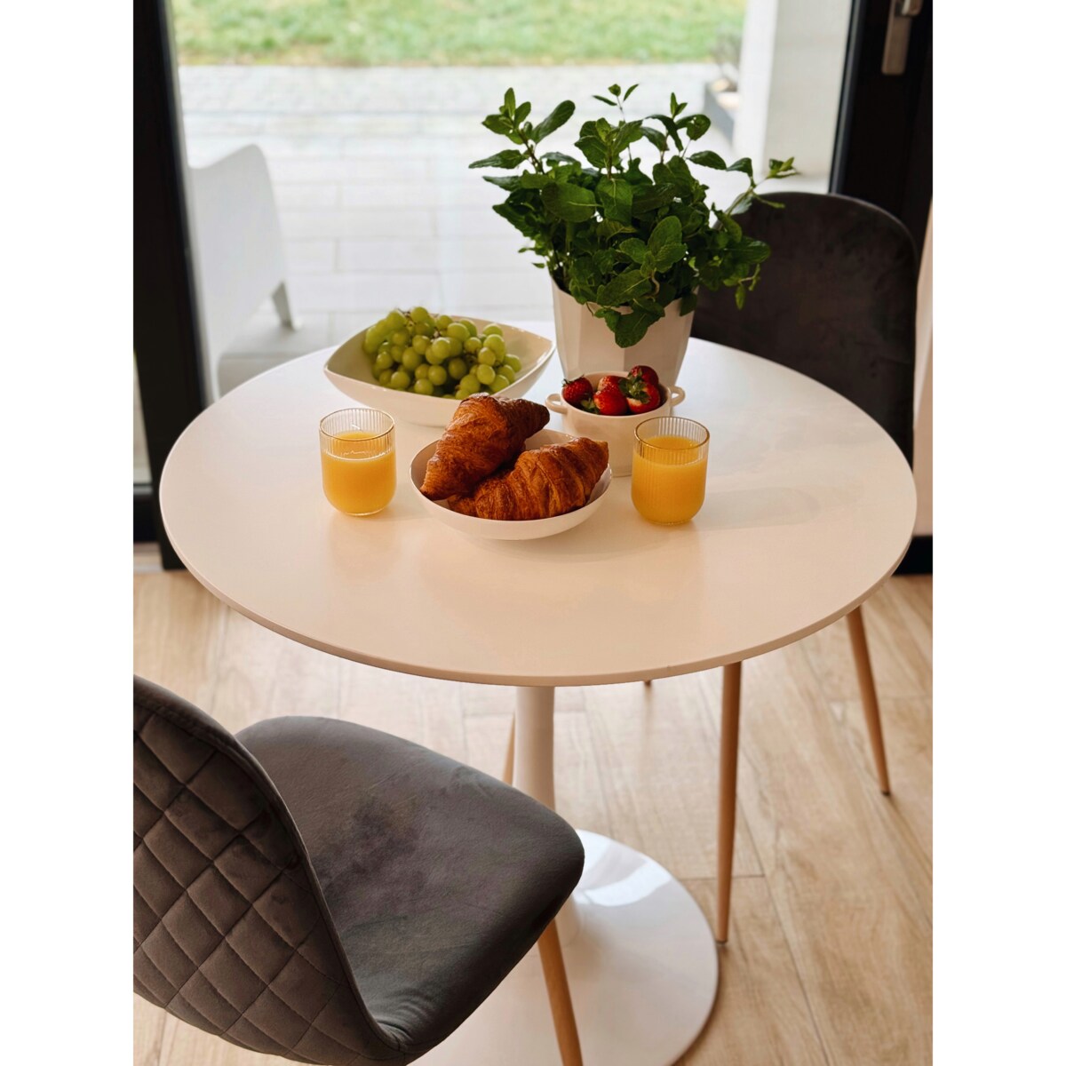 Nowoczesny Biały Okrągły Stół Do Salonu Jadalni Kuchni