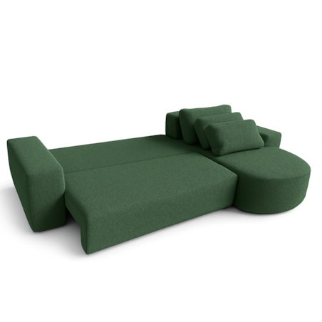 Narożnik Vello z funkcją spania do salonu,prawostronny- butelkowa zieleń